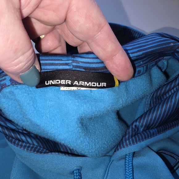 Under Armour UA Storm Hoodie Sweatshirt - Teal Pullover Athletic Water Repellant - Picture 7 of 8